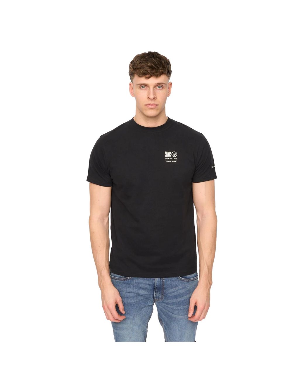 Duck and Cover Black Lynnfold Cotton Everyday T-Shirt for men
