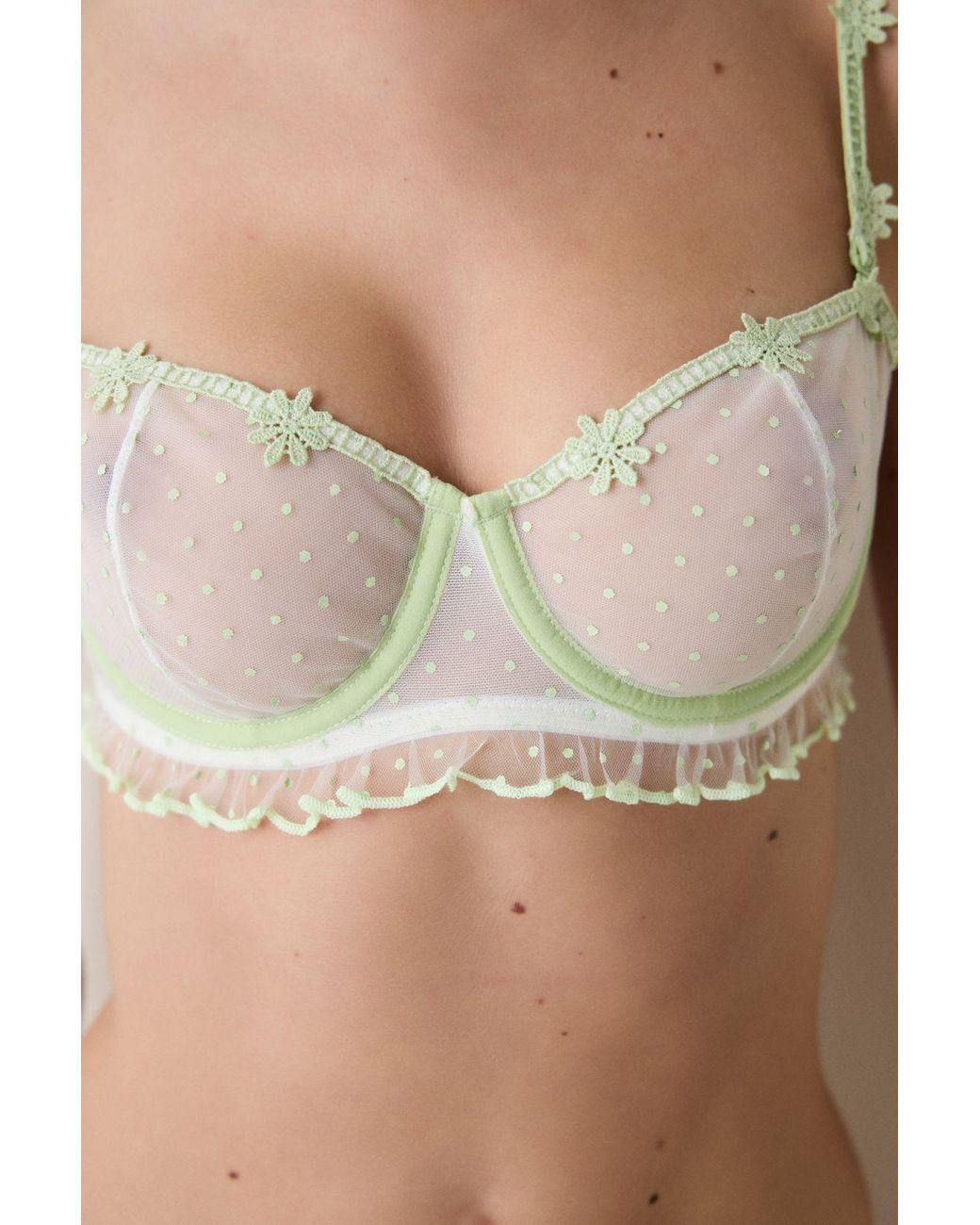 Penti Brown Polka Dot Lace Underwired Bra