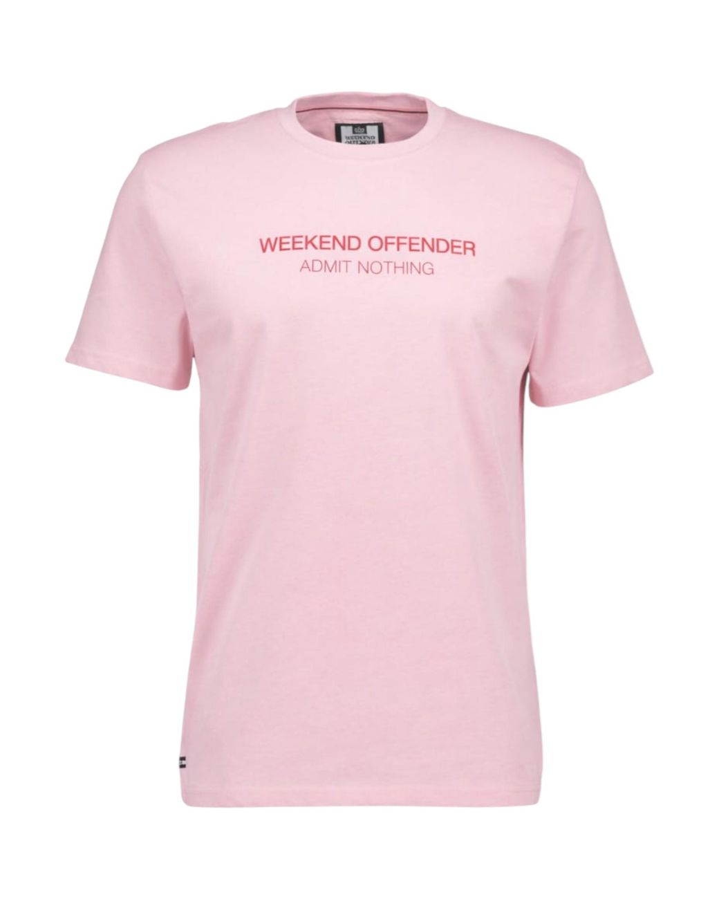 Weekend Offender Pink T Shirts Steinbeck Crew Neck Short Sleeve Cotton Summer for men