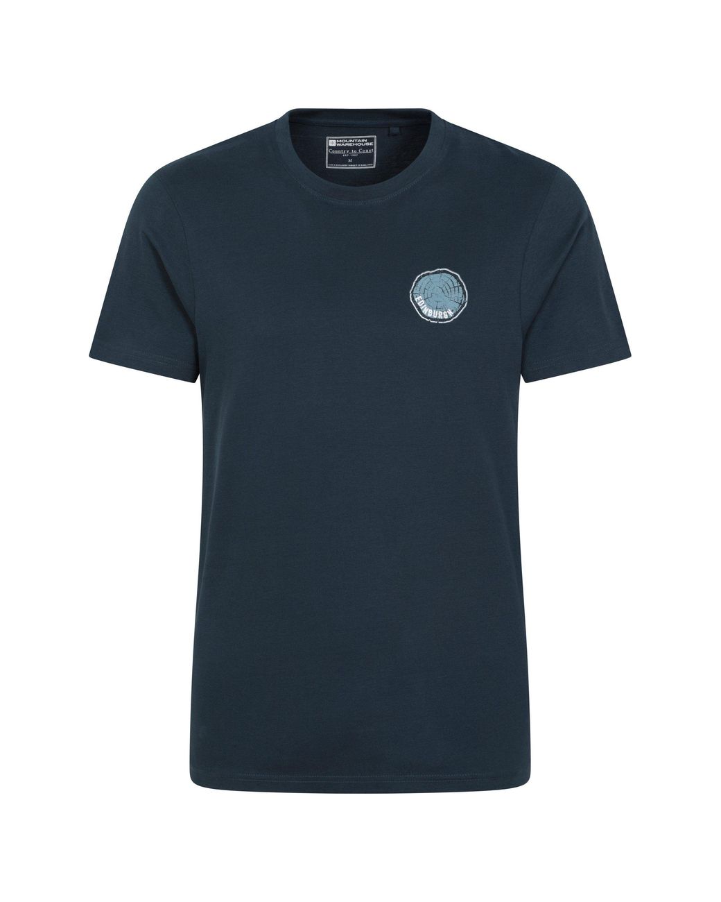 Mountain Warehouse Black Edinburgh Tree Ring Print T-Shirt Cotton Breathable Everyday Tee for men