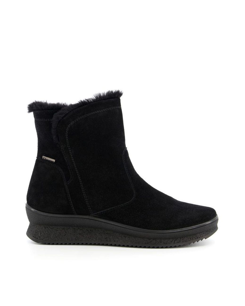 Dune Ladies Peeky Waterproof Faux Fur Boots Suede in Black Lyst UK