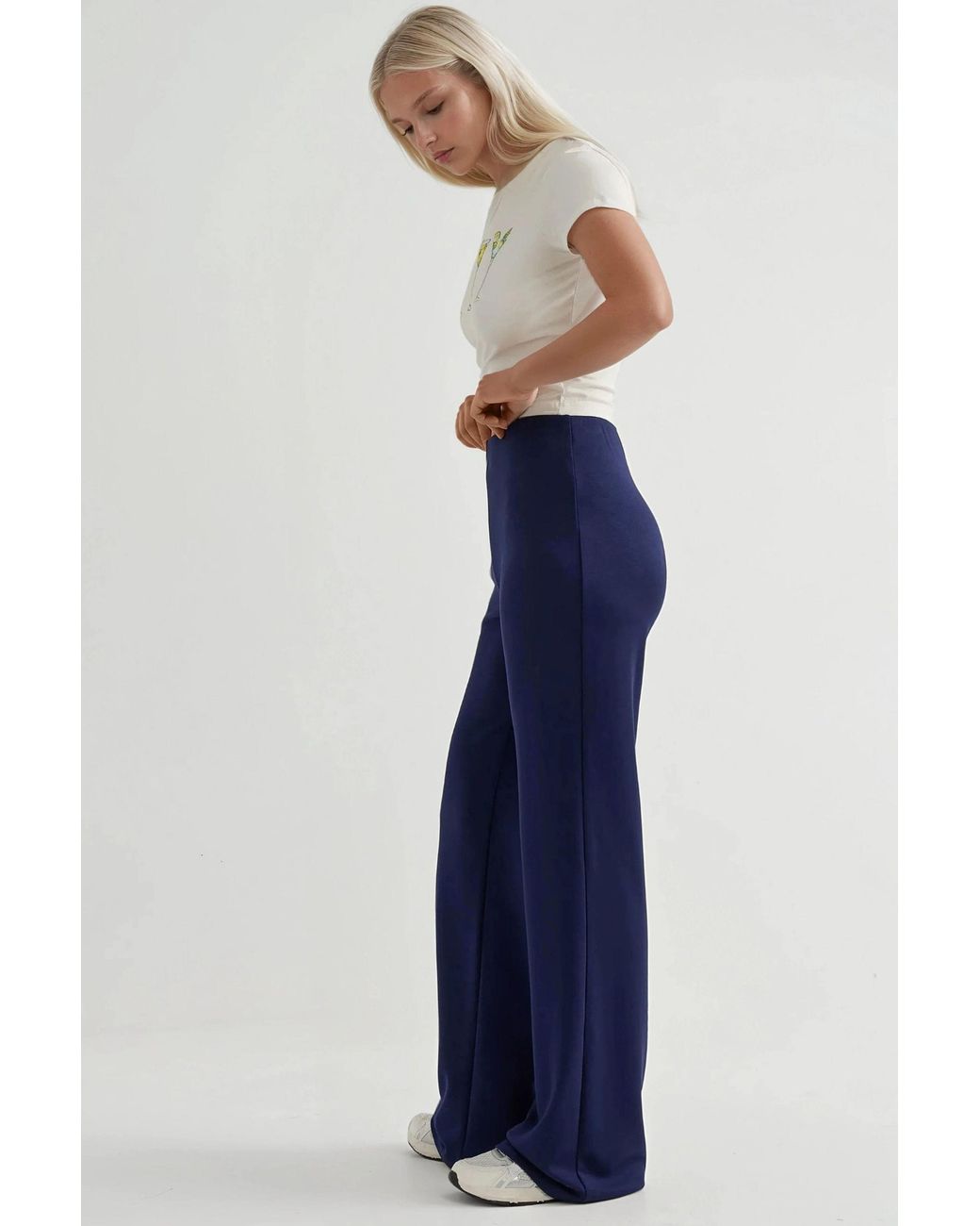 Hiccup Blue Relaxed Fit Modal Touch Straight Leg Sweatpants