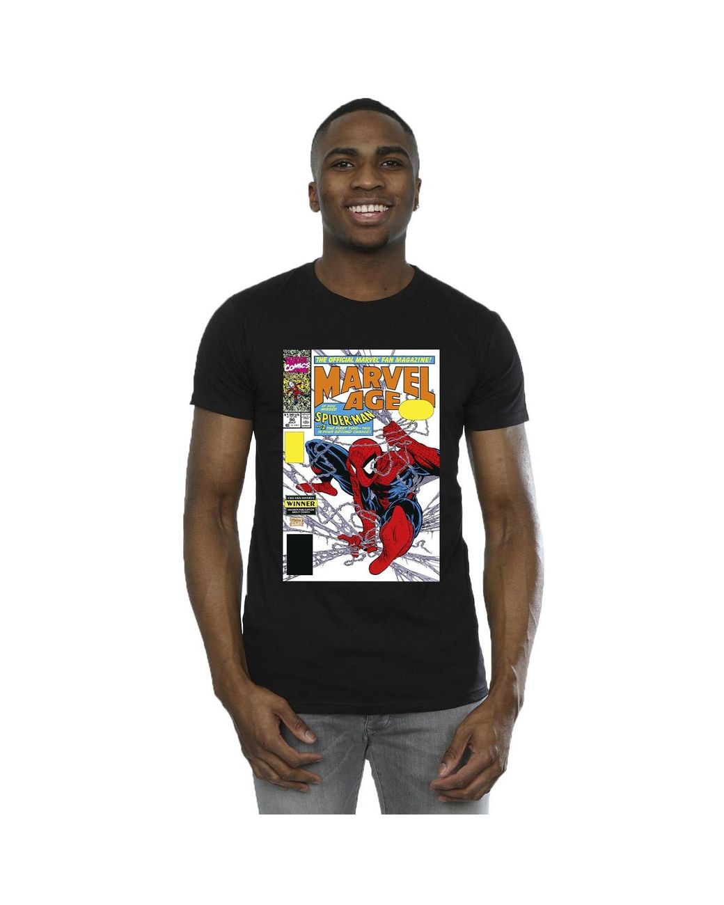 Marvel Black Spider- Age Comic Cover T-Shirt Cotton for men