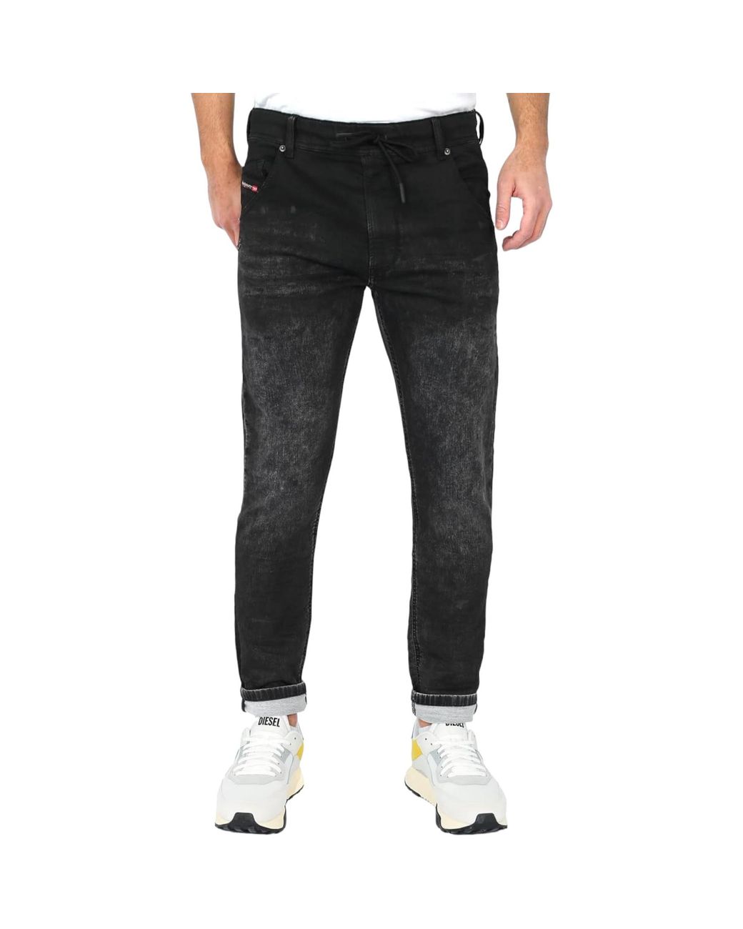 DIESEL Black D-Kr00Ley-Ne-Sweat Denim Jeans for men