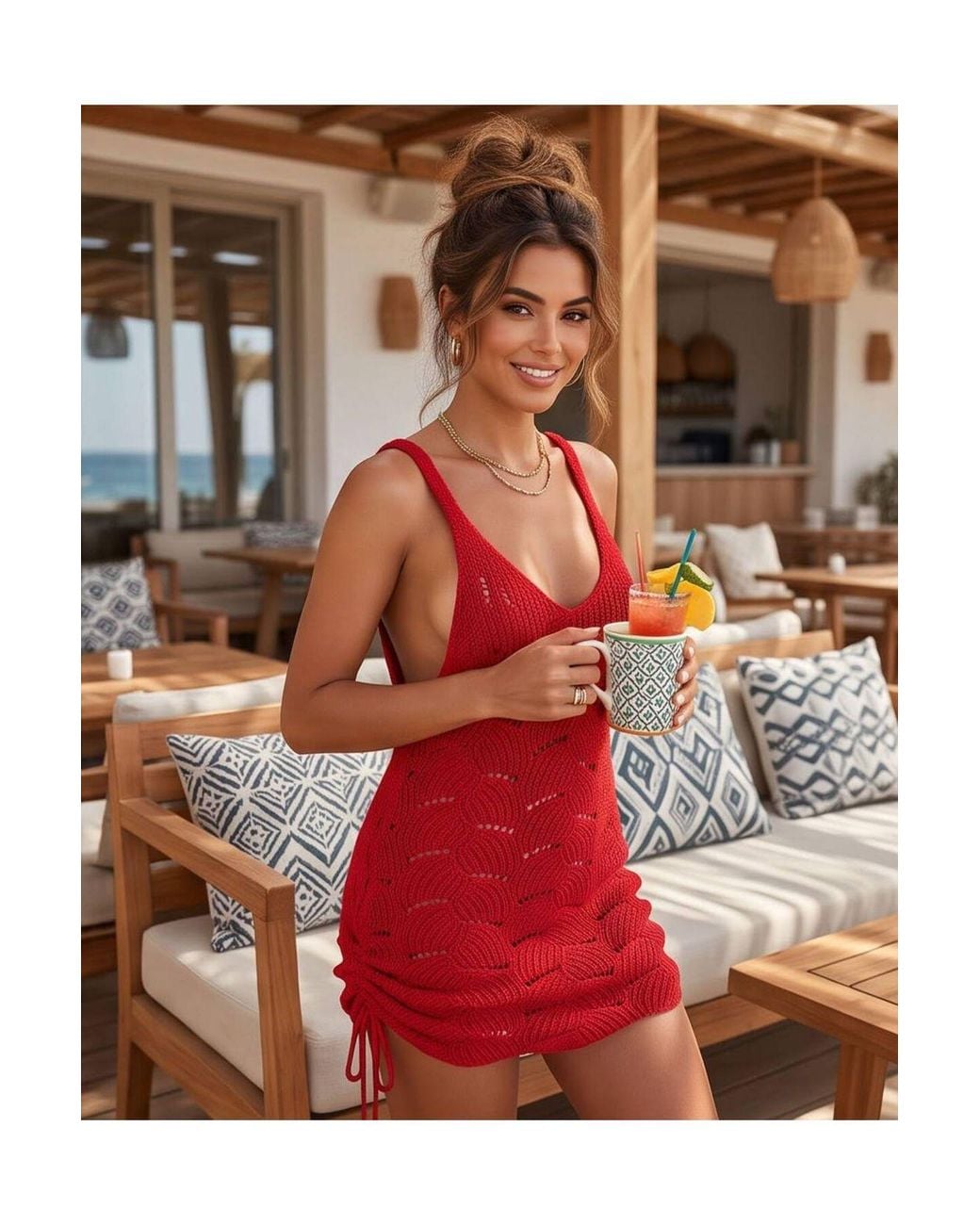 RYVAN Red Knit Dress