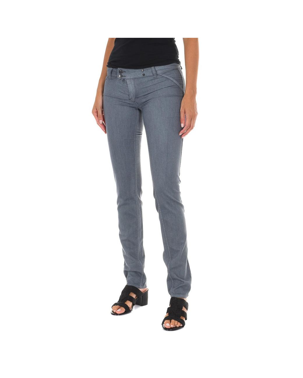 Met Lange Omkeerbare Broek Smalle Onderzijde 10Dbf0537-G208 Vrouw in het Blue