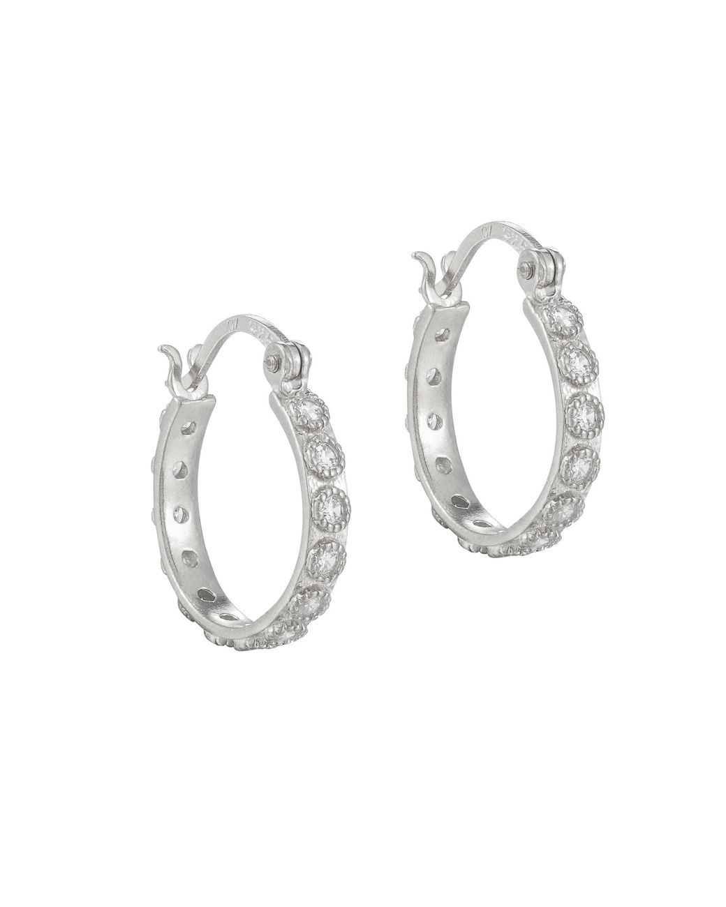 SEOL + GOLD Metallic Sterling Cz Creole Hoops