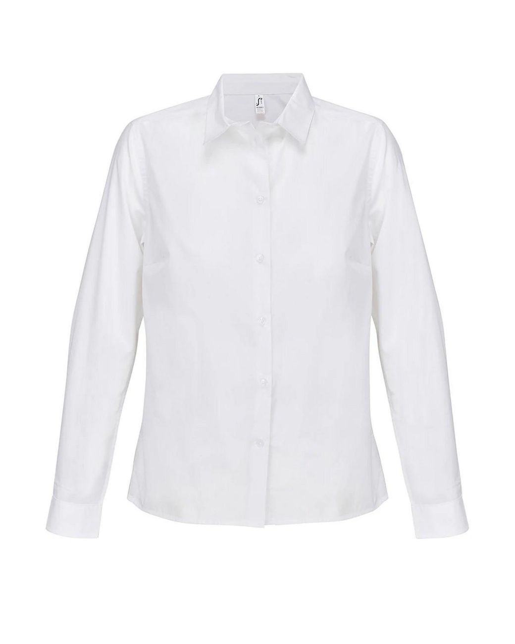 Sol's White Ladies Bailey Poplin Long-Sleeved Shirt