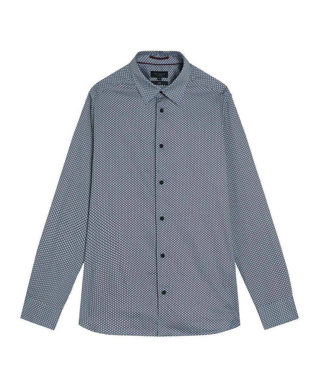 Ted Baker Blue Faenza Geometric Shirt for men