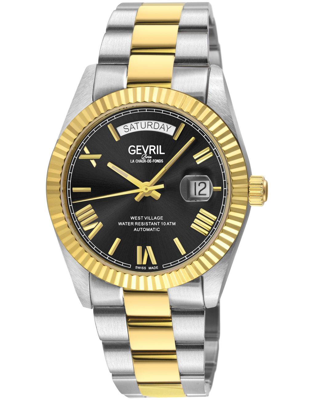 Gevril Gray Automatic West Village 316L Stainess Steel Ipyg Case, Dial Stainless Bracelet for men