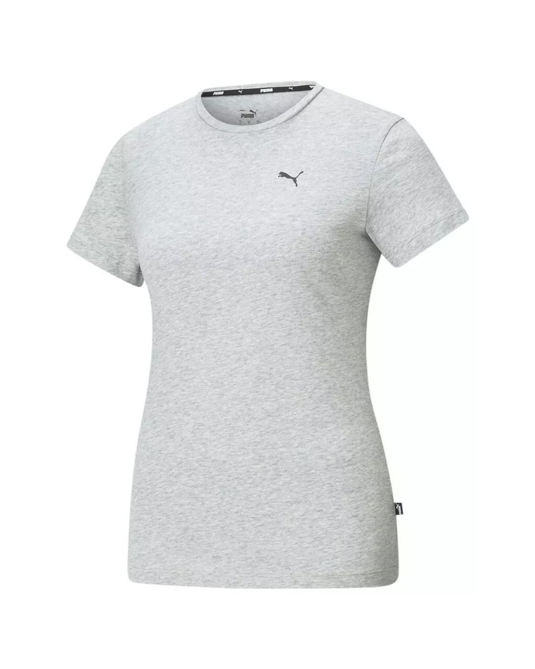PUMA Gray Essentials Small Logo T Shirt