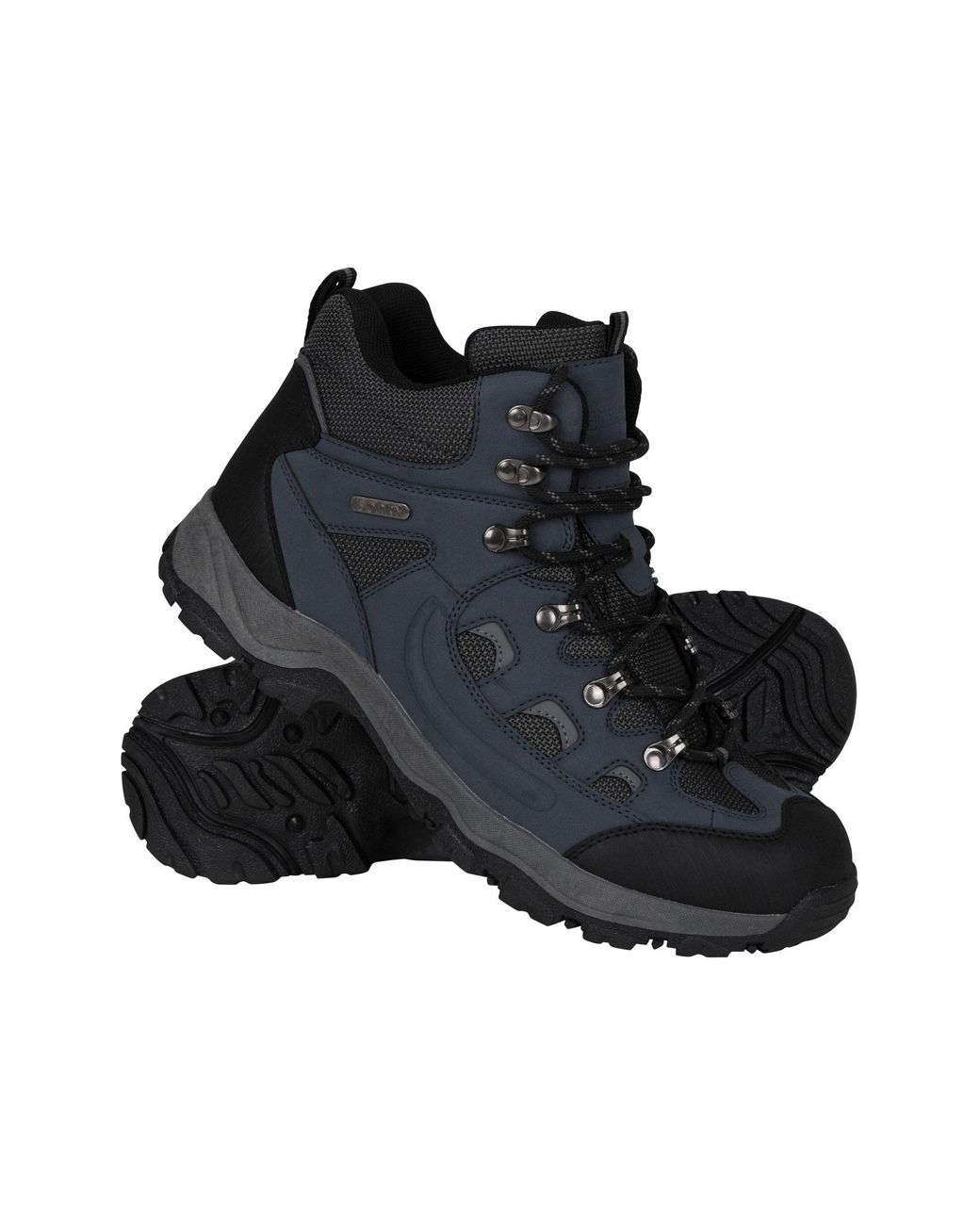 Mountain Warehouse Black 'Adventurer' Isodry Boots Cushioned Footbed Breathable Waterproof Hiking Shoes for men