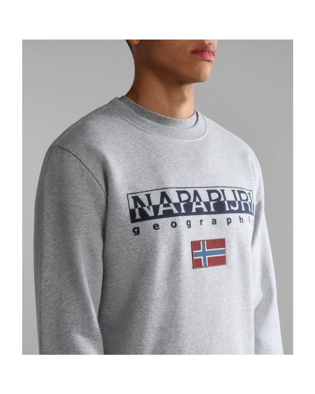 Napapijri Gray Geographic B-Ayas C 1 Sweatshirt for men