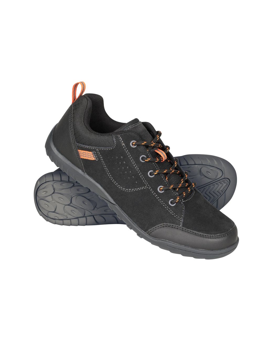 Mountain Warehouse Black 'Phantom Ii' Shoes Casual Stylish Comfortable Breathable Lace Up Trainers Suede for men