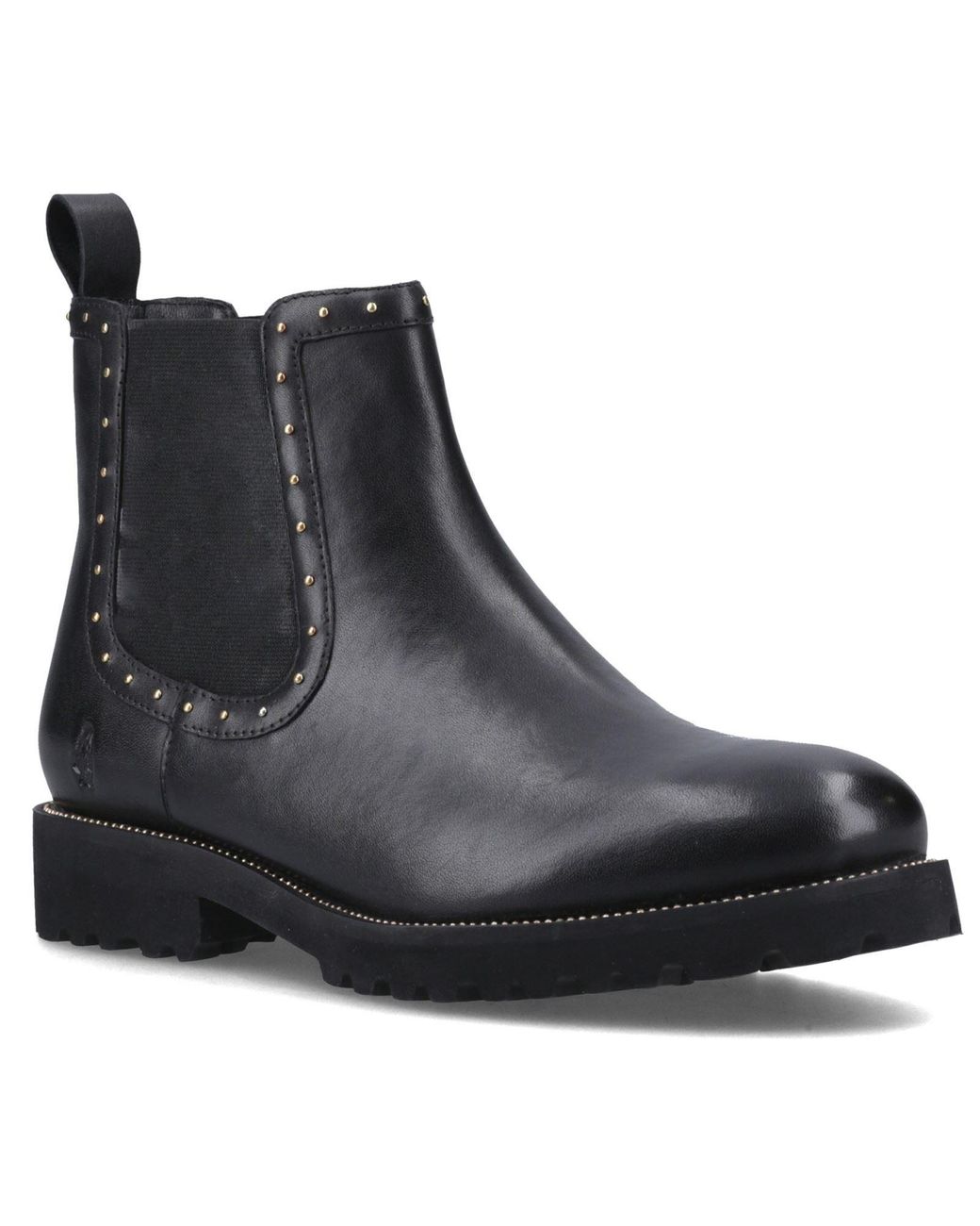 Hush Puppies Black Gwyneth Leather Flat Chelsea Boots