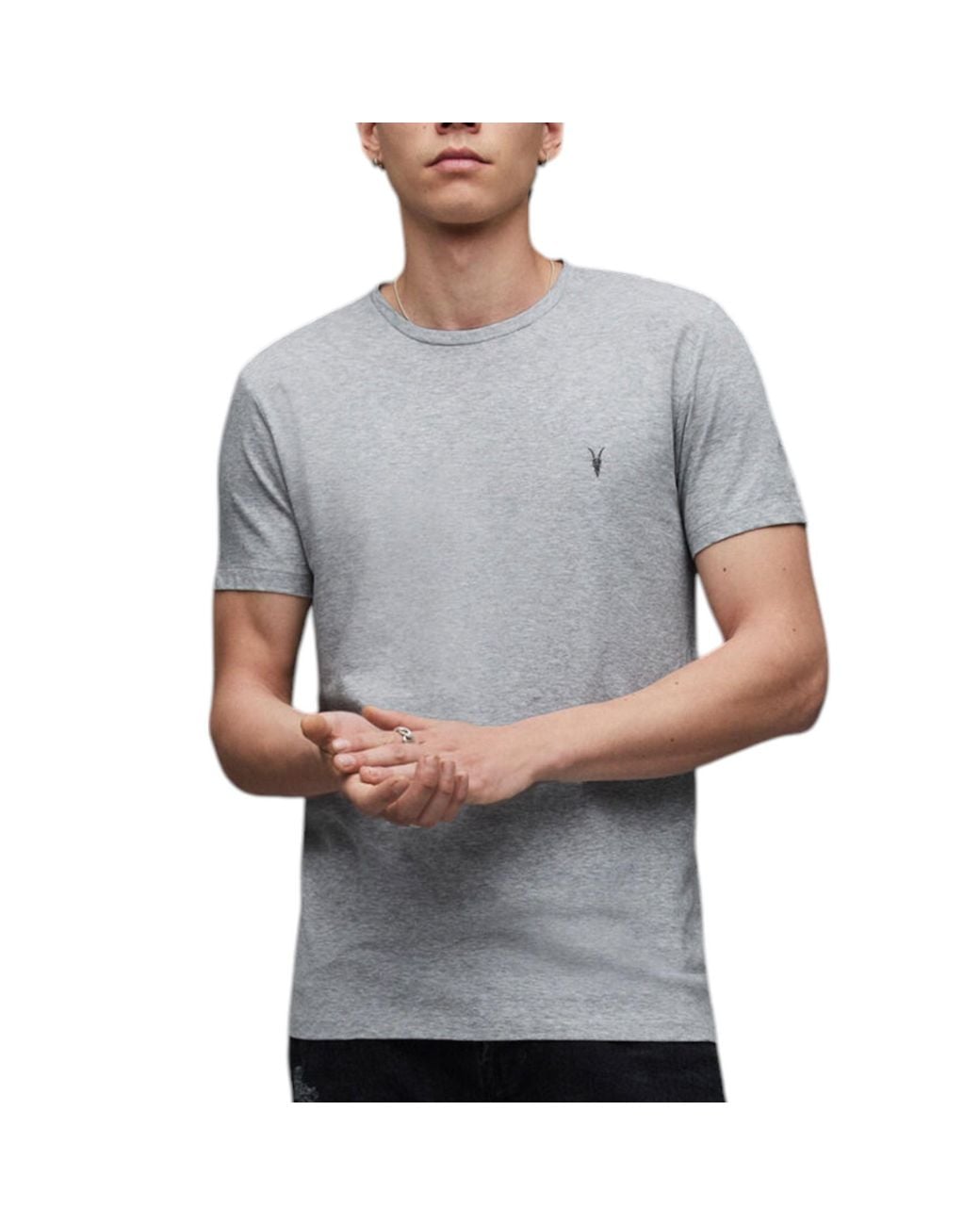 AllSaints Gray T Shirts Tonic Rumskull Tops for men