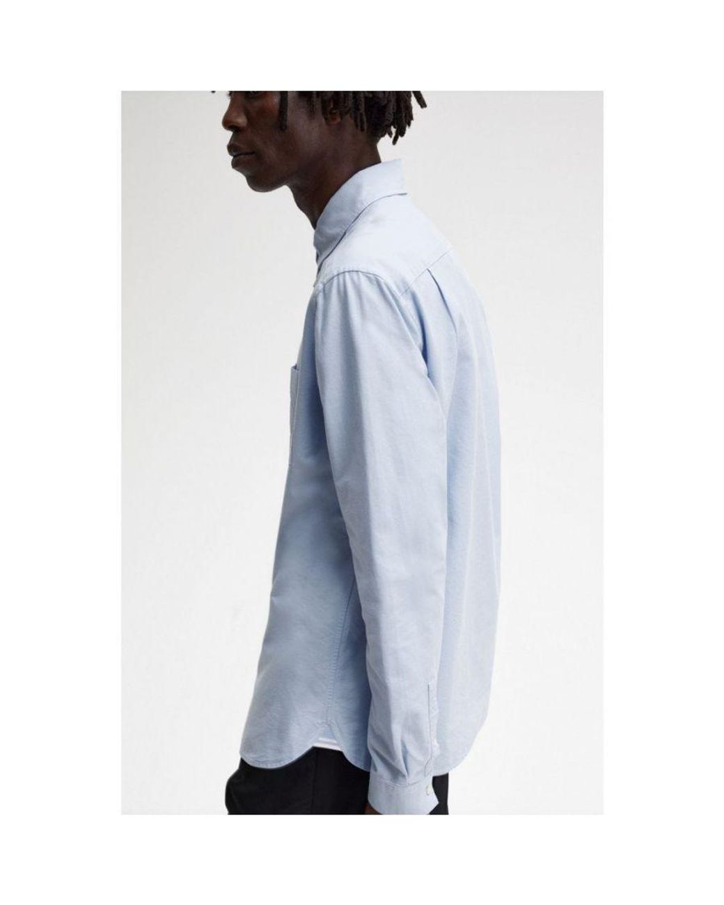 Fred Perry Blue Long Sleeve Oxford Shirt for men