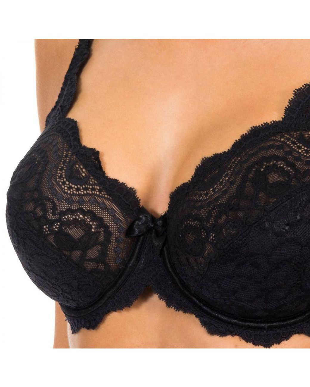 Playtex Black Underwired Non-Padded Lace Bra 05832