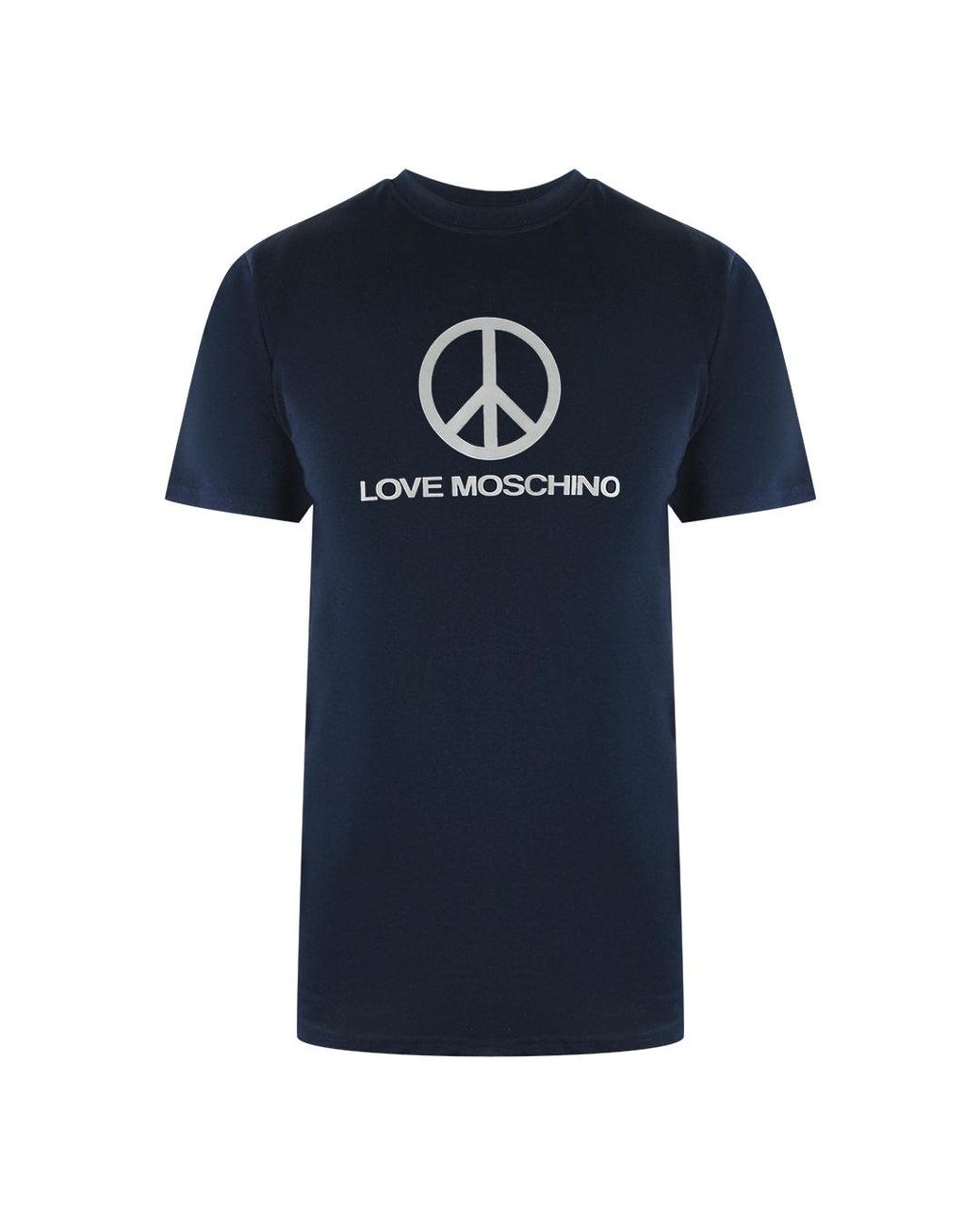 Moschino Blue Love Peace Logo T-Shirt Cotton for men