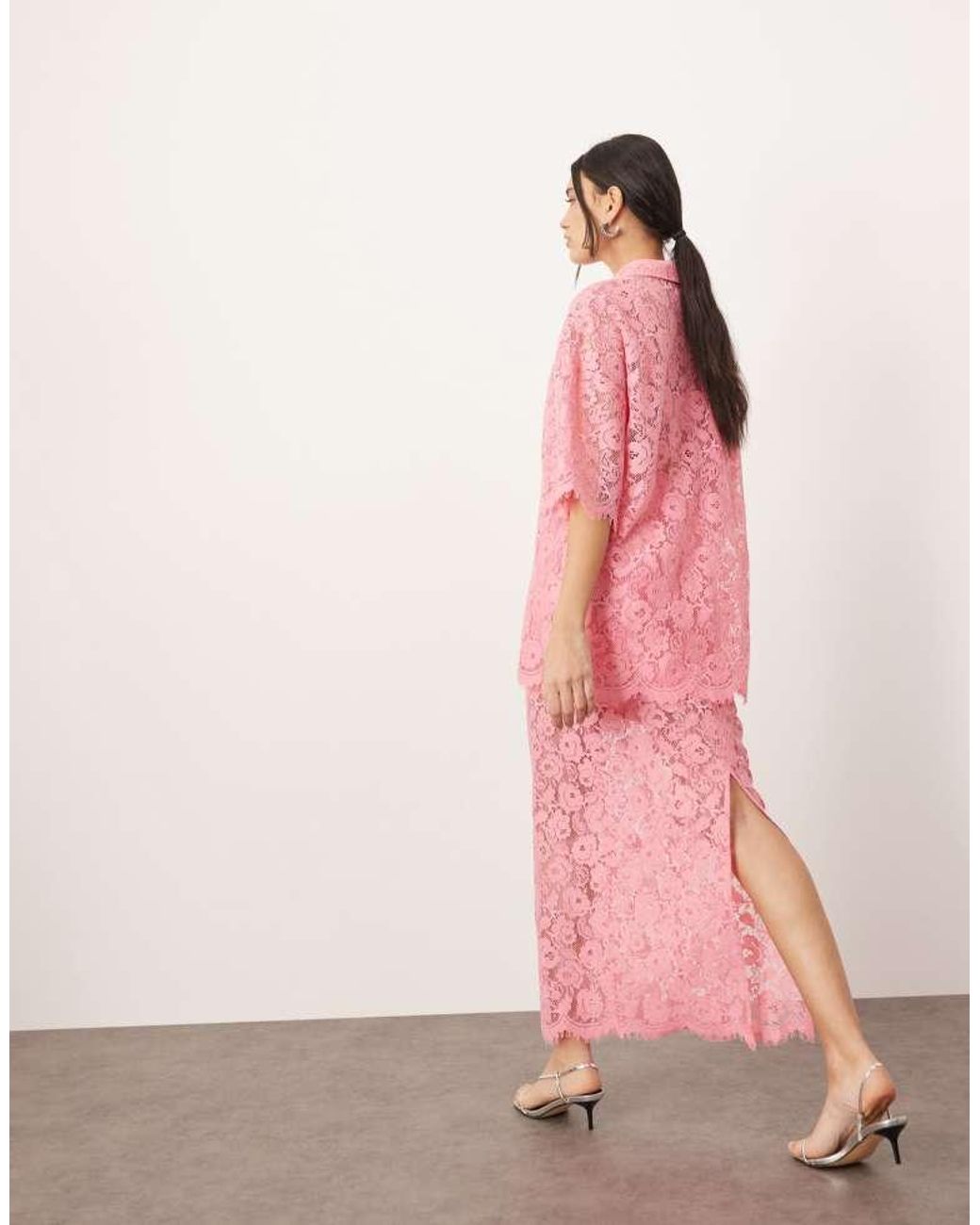 ARRANGE Pink Lace Pencil Skirt Co-Ord