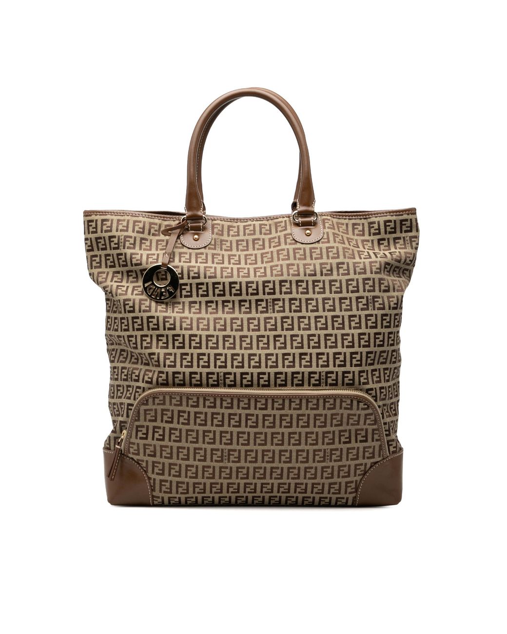 Fendi Brown Pre-Owned Zucchino Canvas Chef Shopping Tote