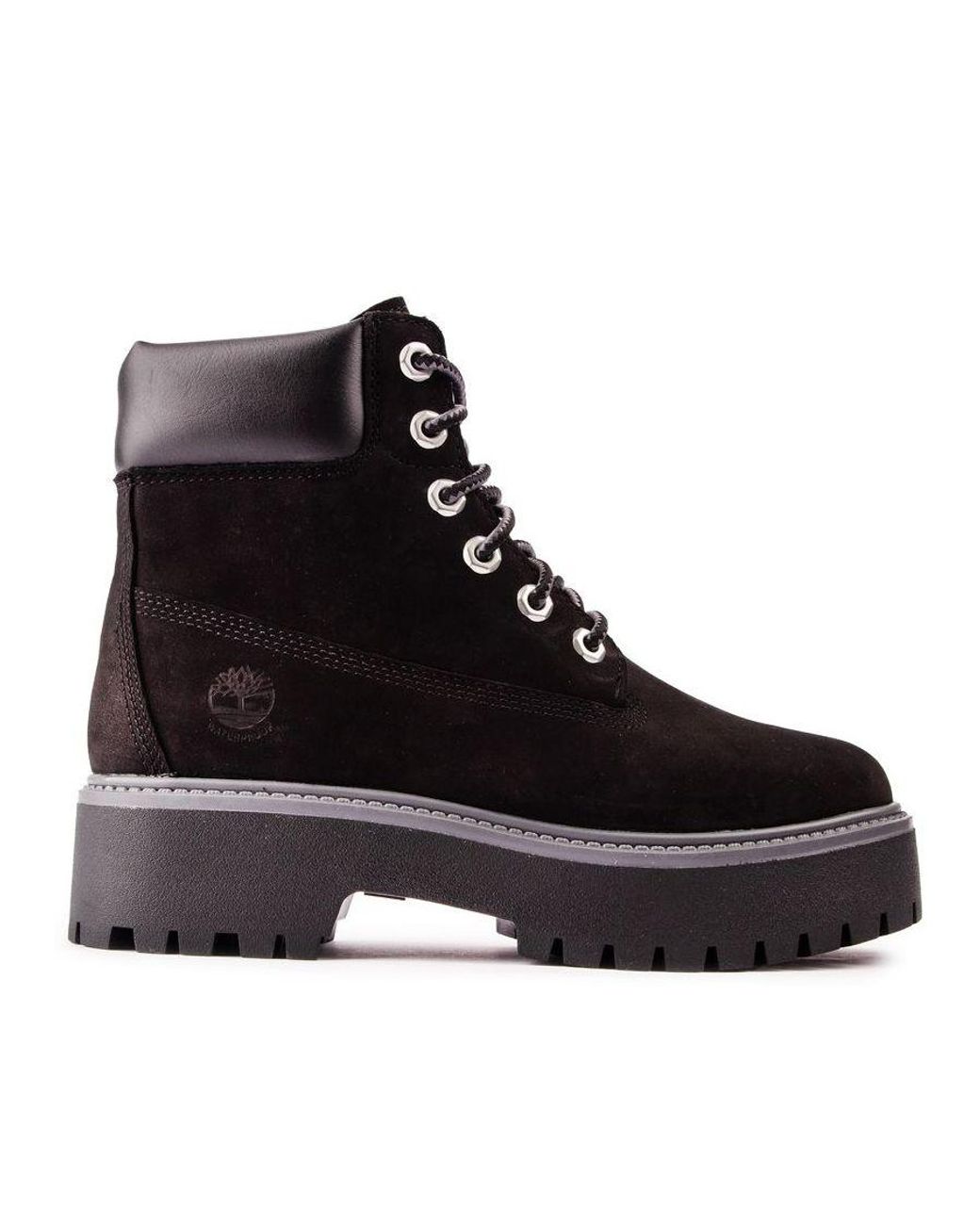 Womens black timberland boots on clearance sale