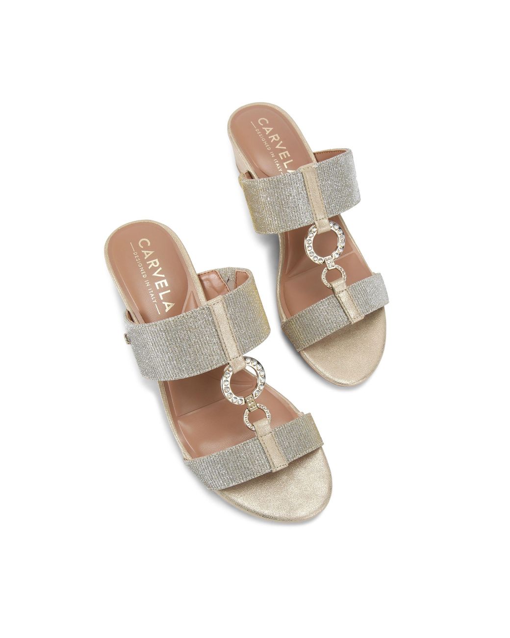 Carvela Kurt Geiger Metallic Arletta Mid Wedge Sandals