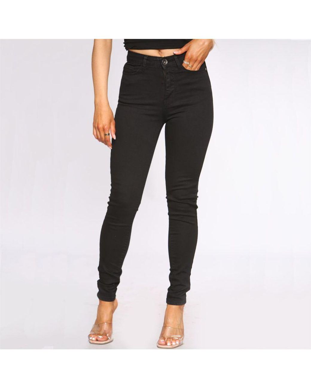 Enzo White Ladies Skinny Slim Fit Denim Jeans