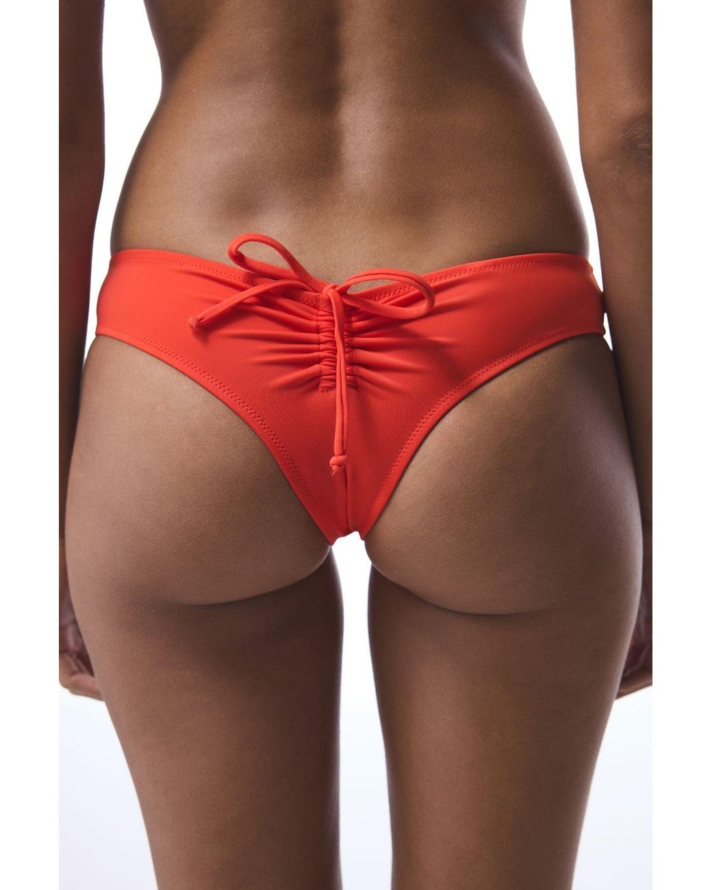 Penti Red Low-Waist Brazilian Bikini Bottoms With Ribbon Detail