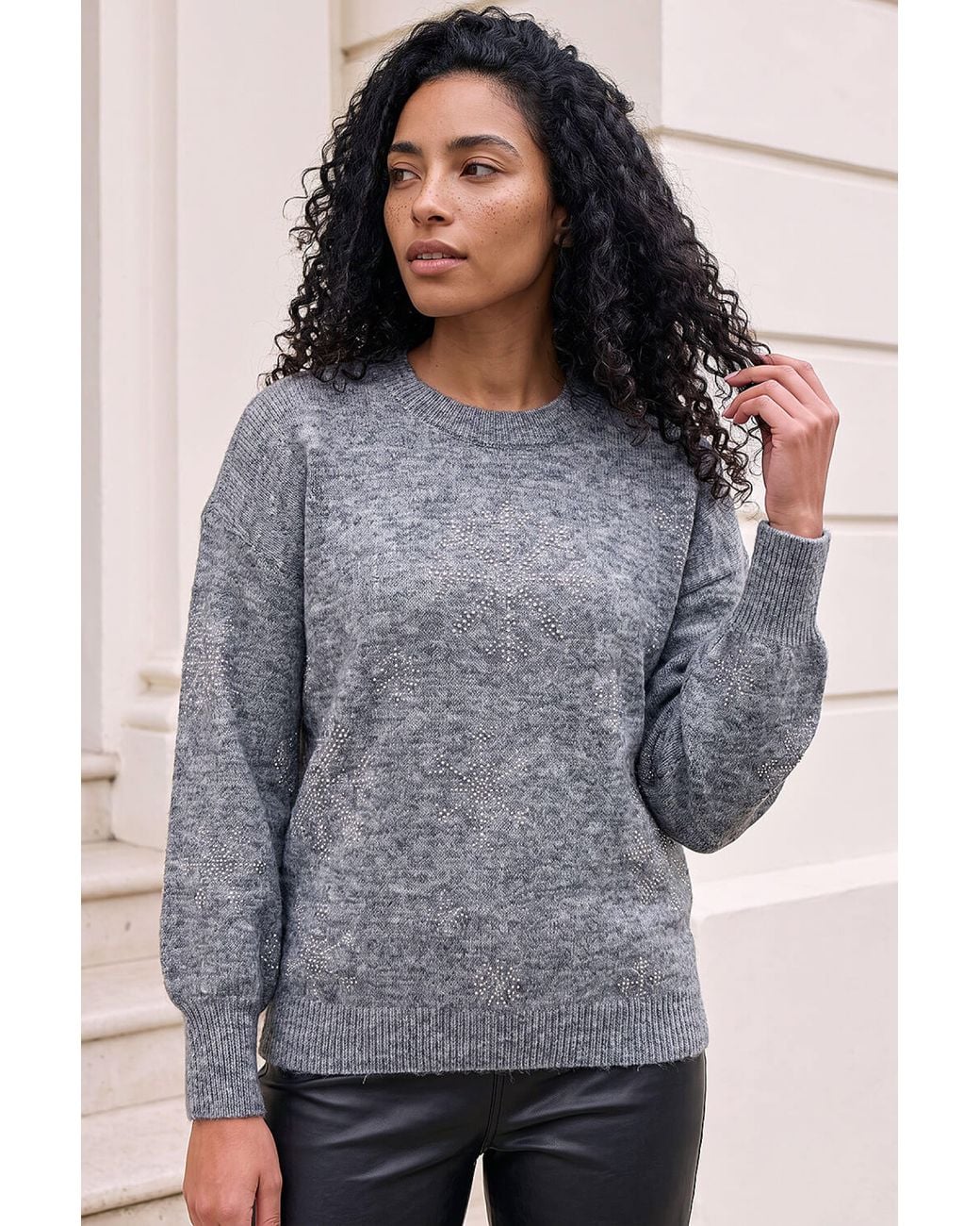 Roman Gray Sparkle Snowflake Jumper