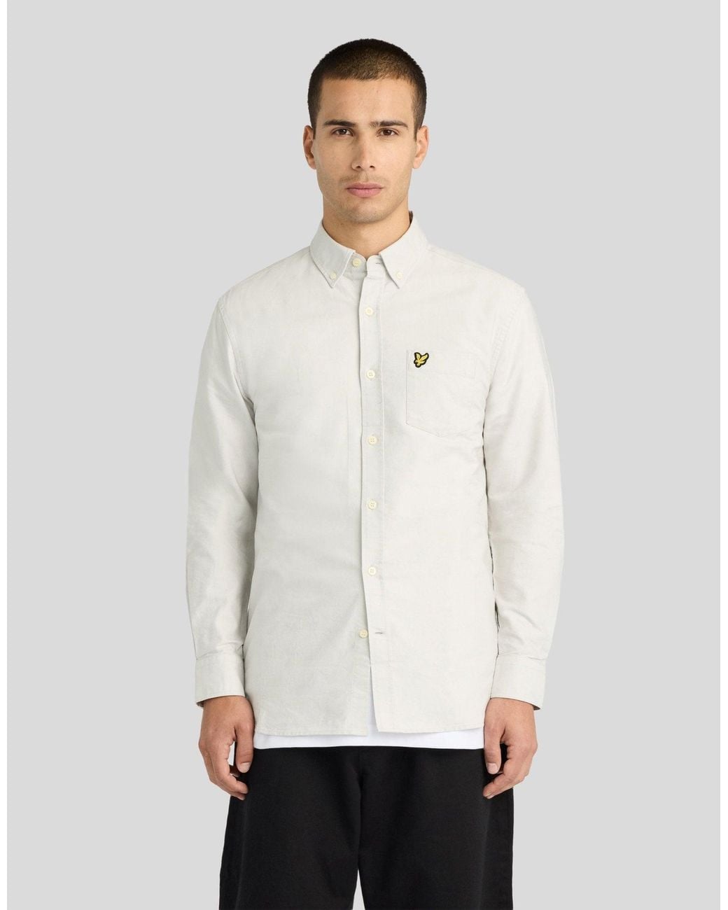 Lyle & Scott White Plain Oxford Shirt for men
