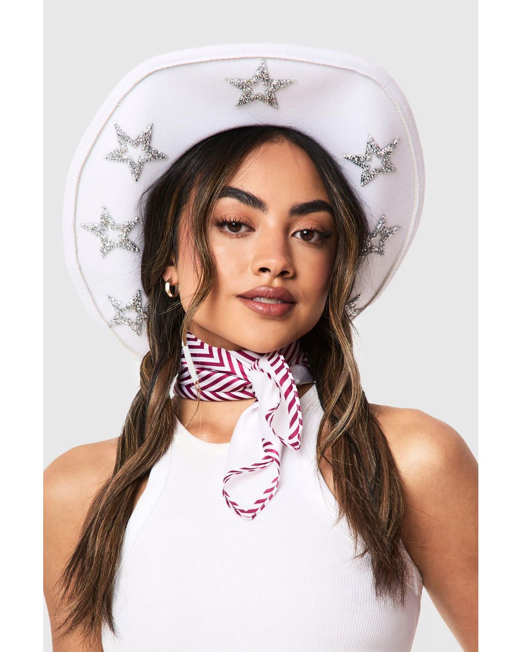 Boohoo Black Star Embellished Cowboy Hat