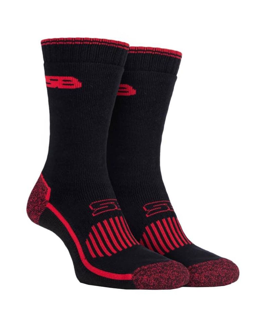Storm Bloc Black 2 Pairs Heavy Duty Reinforced Breathable Cotton Work Socks For Boots for men