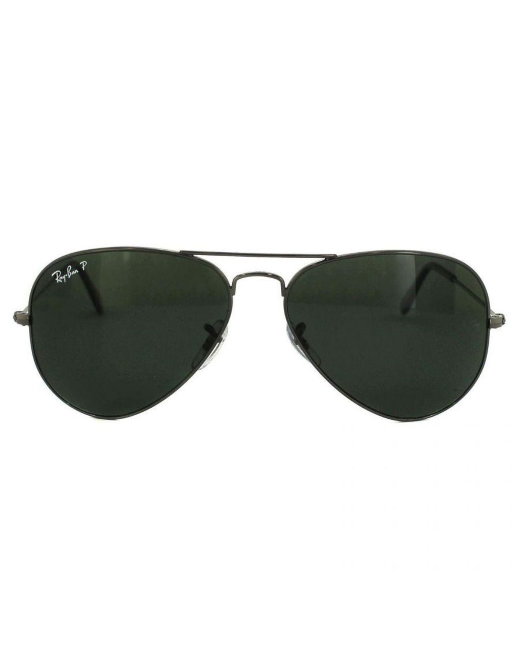 Ray-Ban Green Aviator Gunmetal Polarized Sunglasses