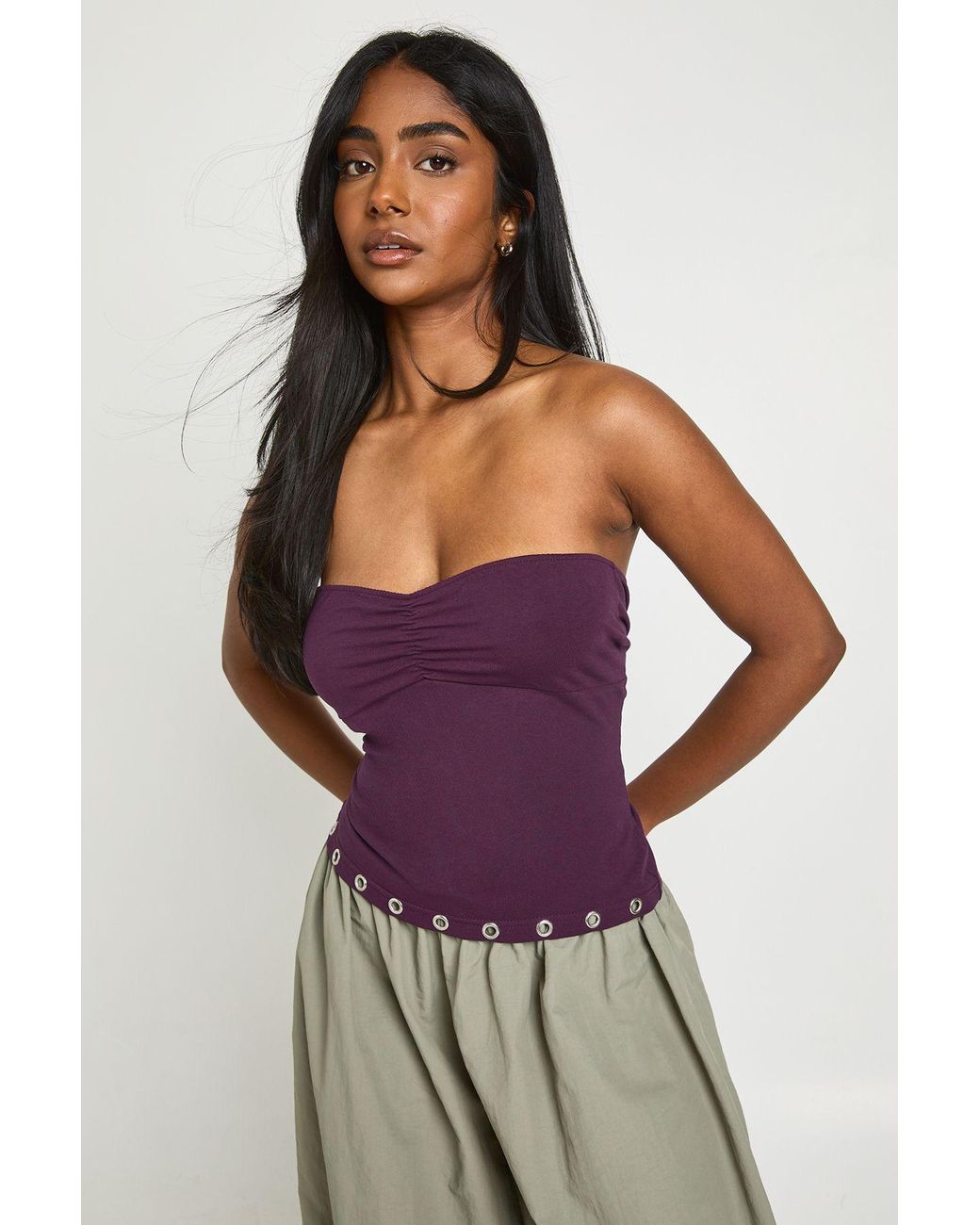 Boohoo Purple Studded Bandeau