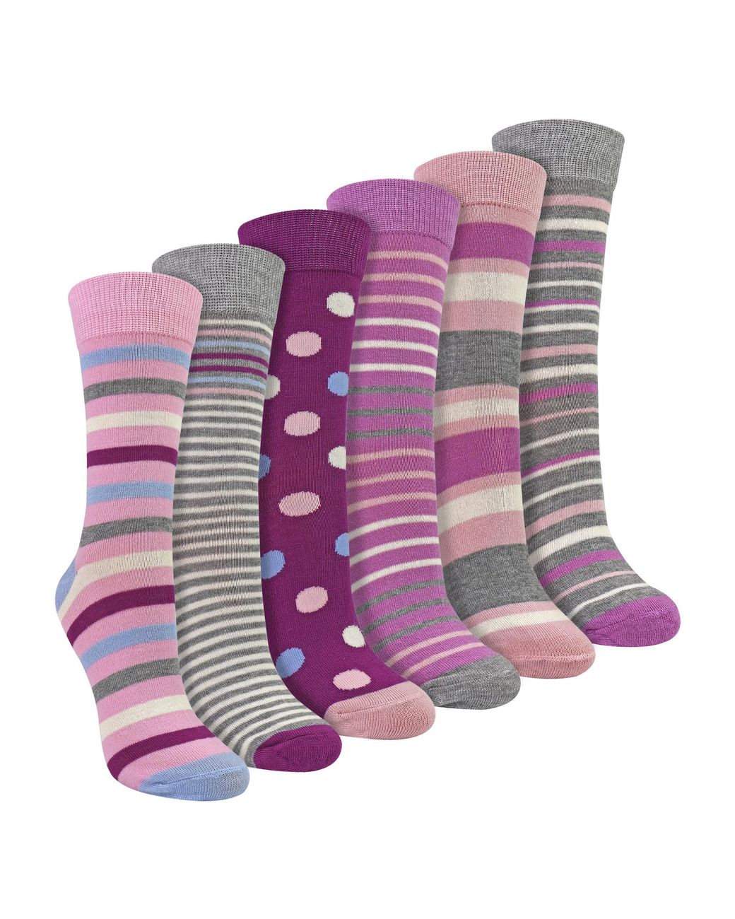 Sock Snob Purple 6 Pack Ladies Bamboo Socks Soft Breathable Patterned Everyday