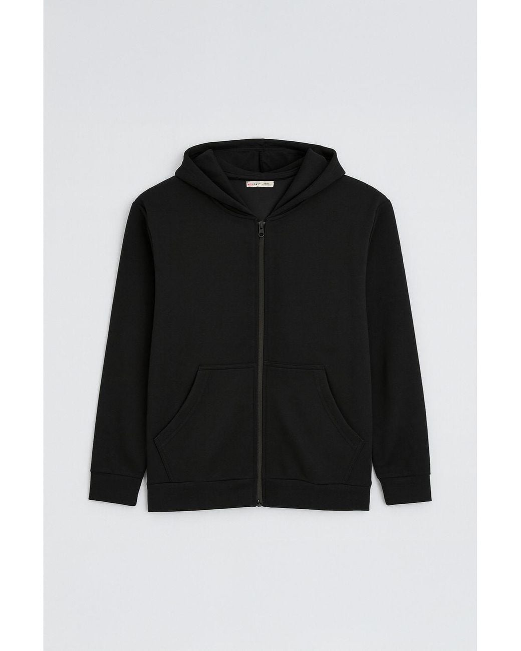 MixRay Black Zip-Front Hooded Hoodie