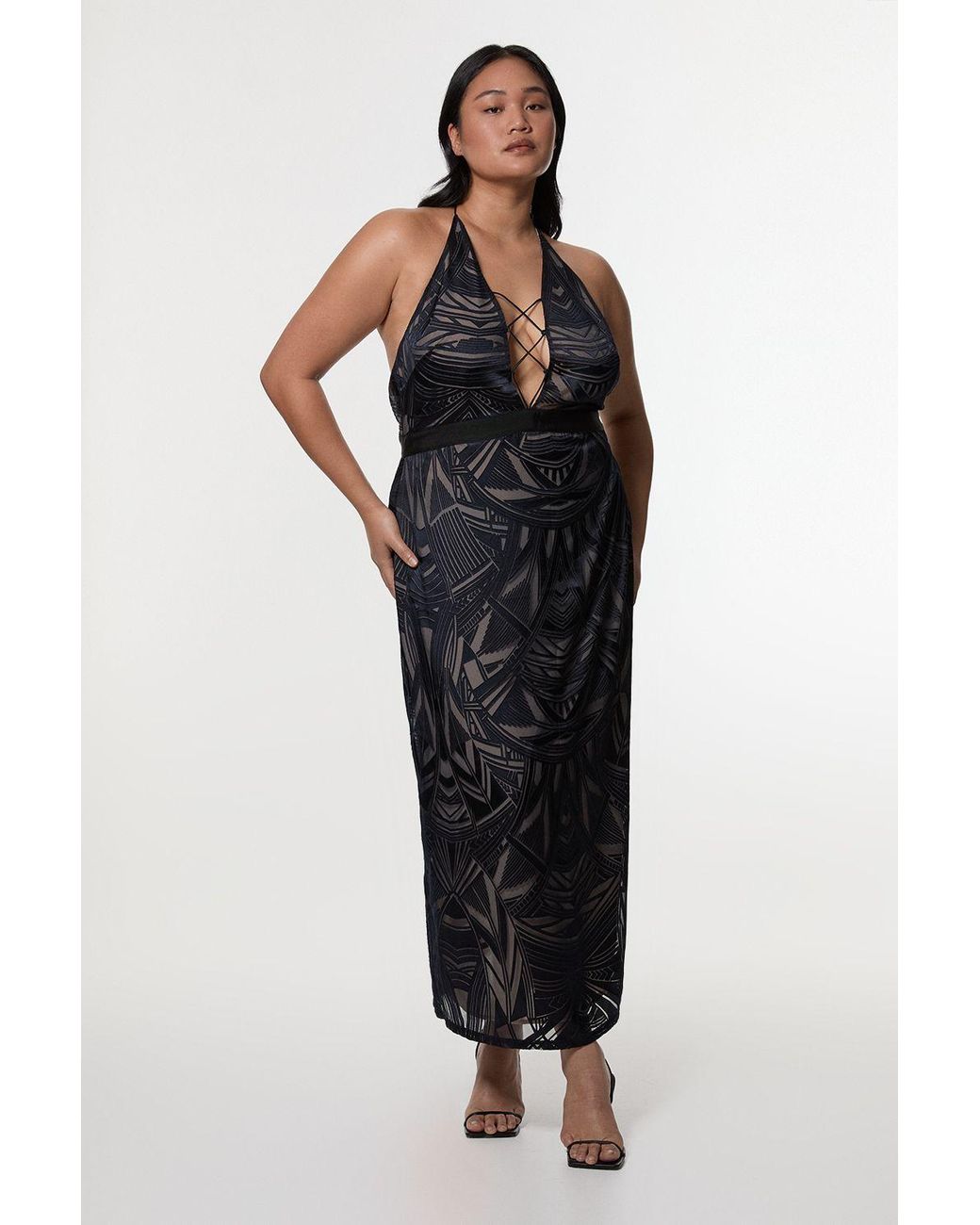 chinese dress ladies Karen Millen Black Evening Dress