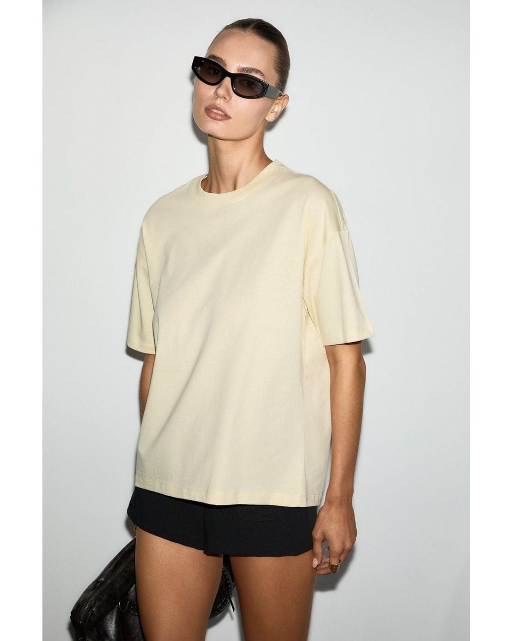 Grimelange Natural Oversized Crew Neck T-Shirt