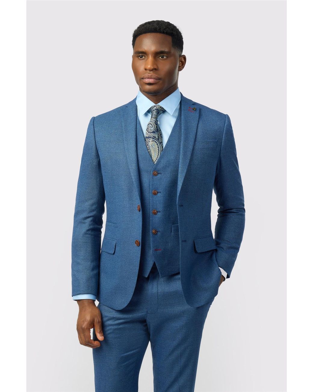Antique Rogue Blue Long Sleeve Slim Fit Suit Jacket for men