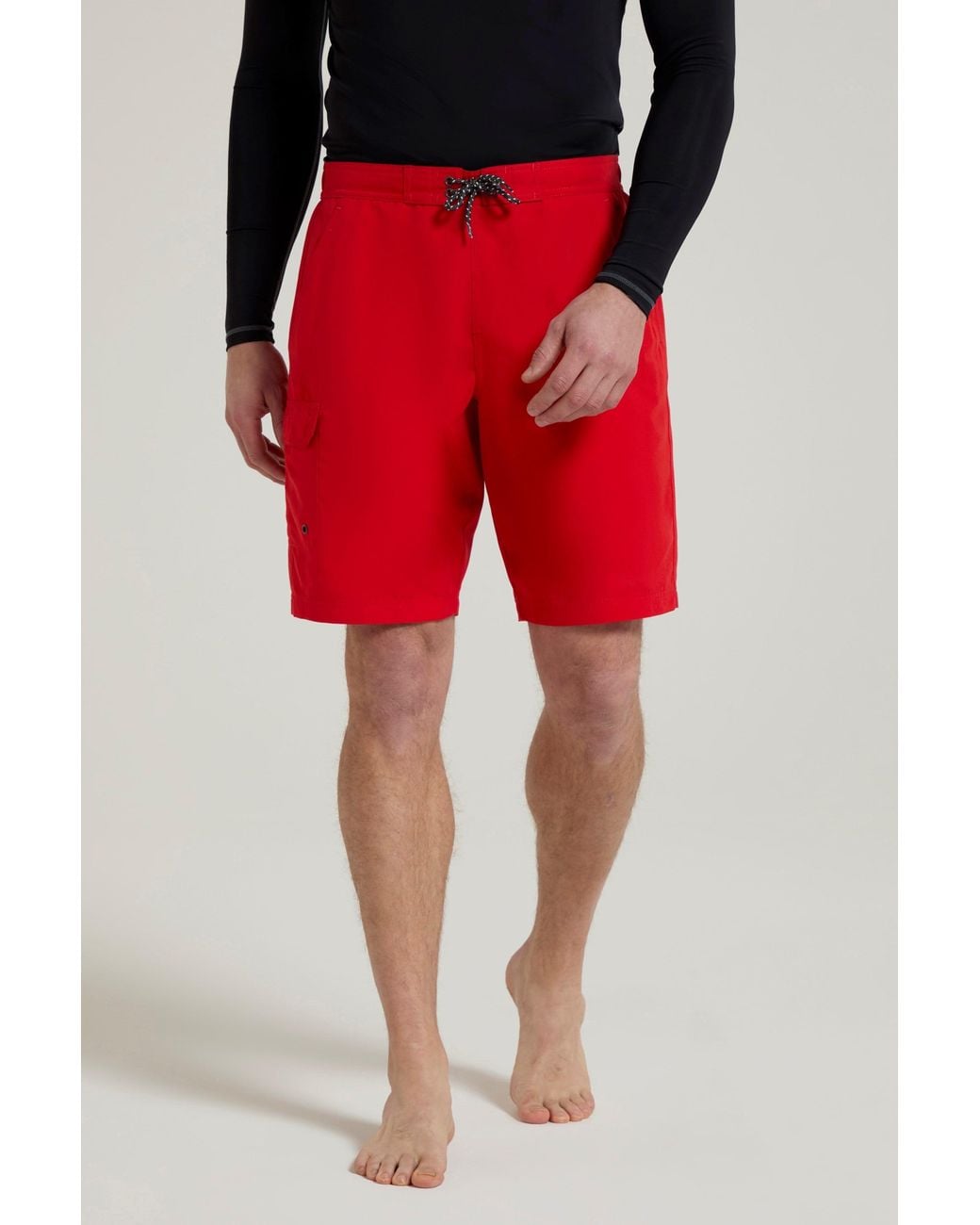 Mountain Warehouse Red 'Ocean' Boardshorts With Adjustable Waist Quick Dry Swimming Trunks for men