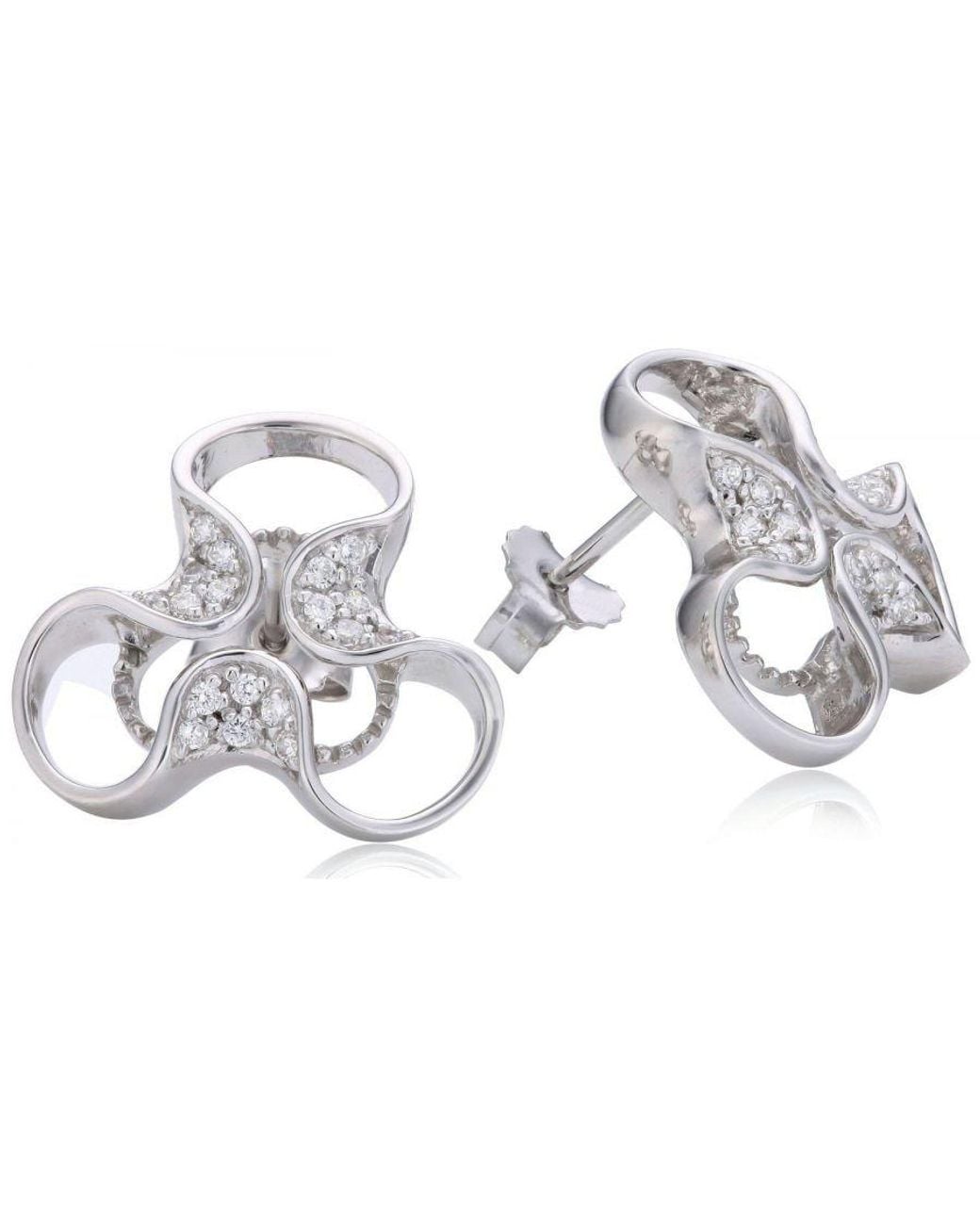 Orphelia Black 925 Sterling Stud Earrings