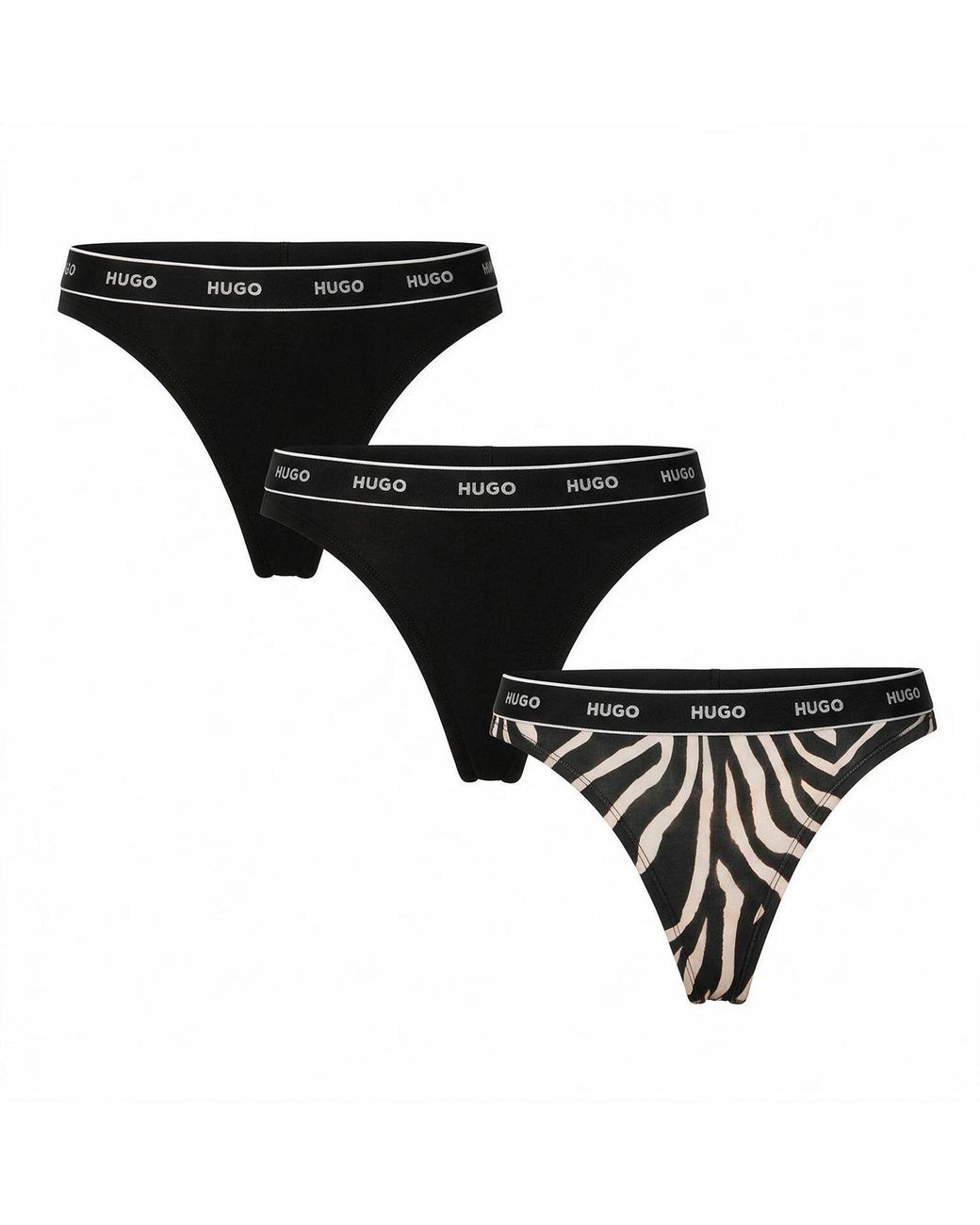 Boss Black Pack Of 3 Thongs 50545703