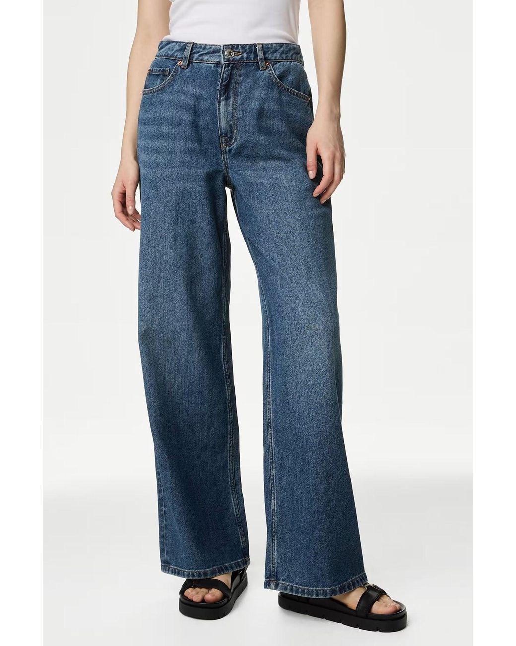Secret Label Blue Slouchy Wide Leg Jeans