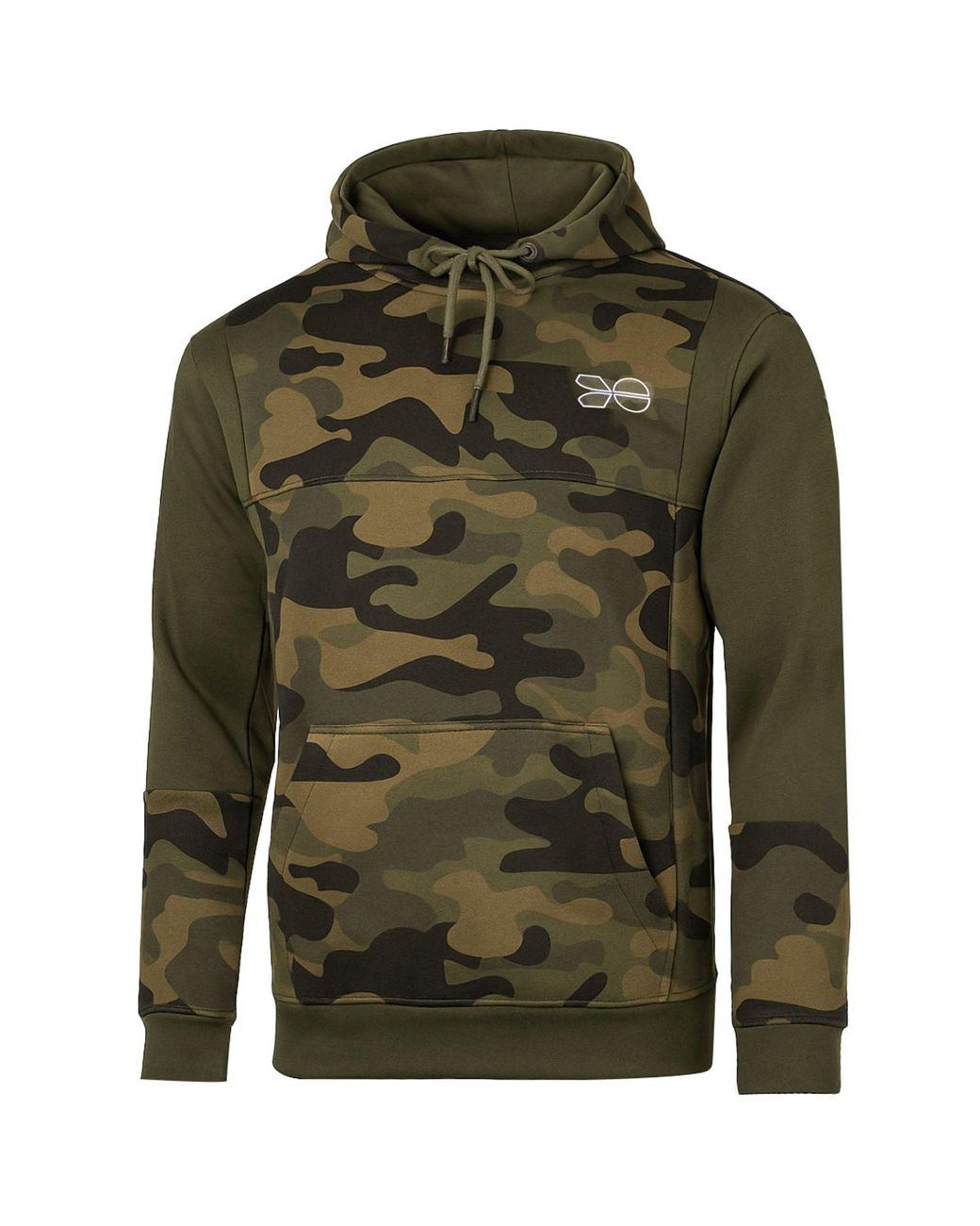 Crosshatch Green Logo Camo Khaki Hoodie for men