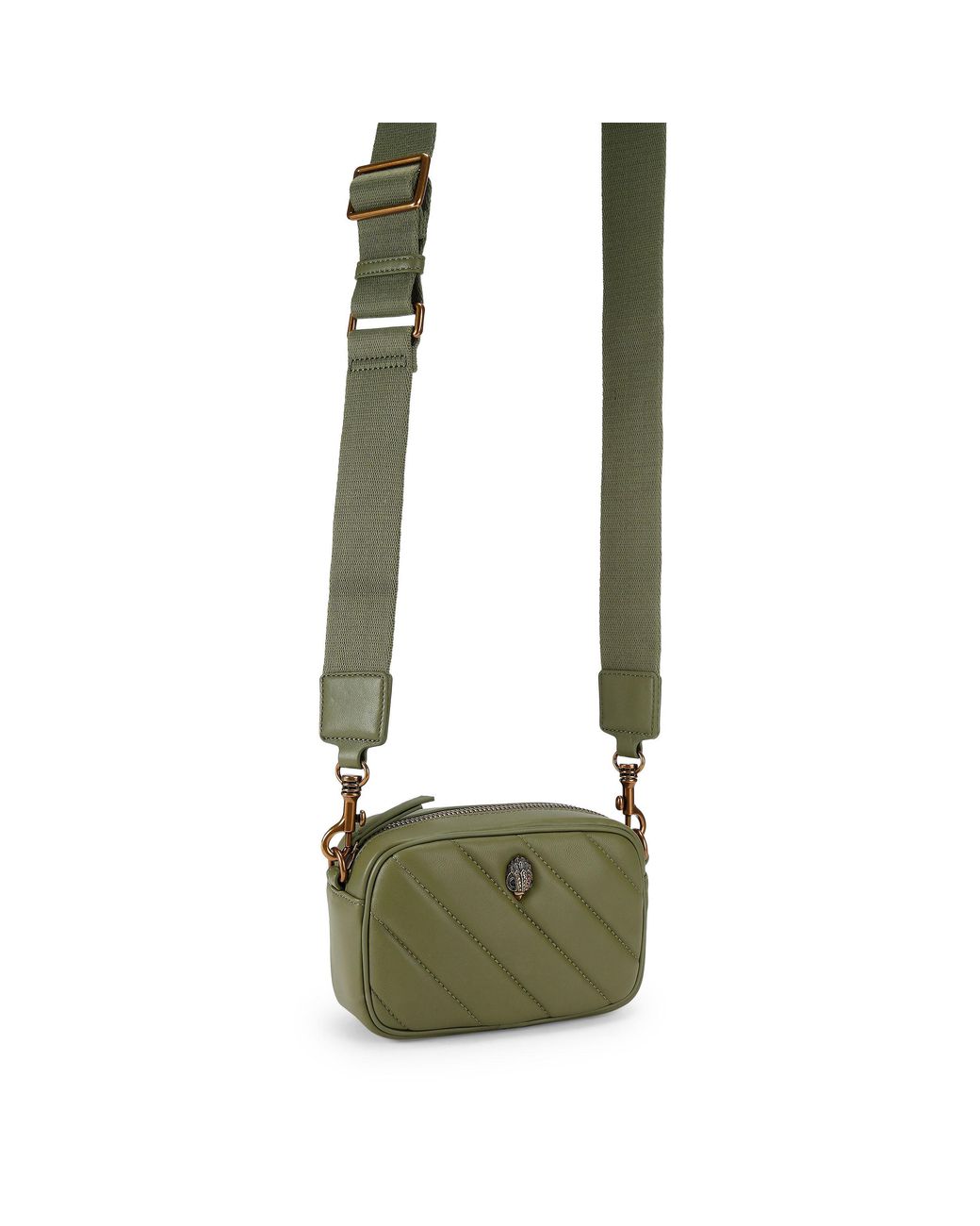 Kurt Geiger Green Leather Soho Sm Camera Bag
