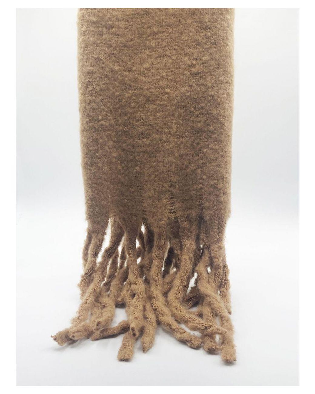 SVNX Natural Knitted Scarf With Tassels