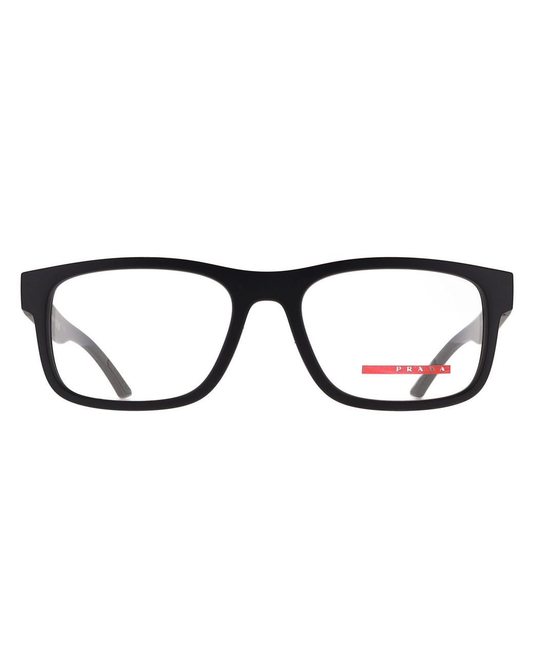 Prada Sport Black Rectangular Rubbered Ps04Qv for men