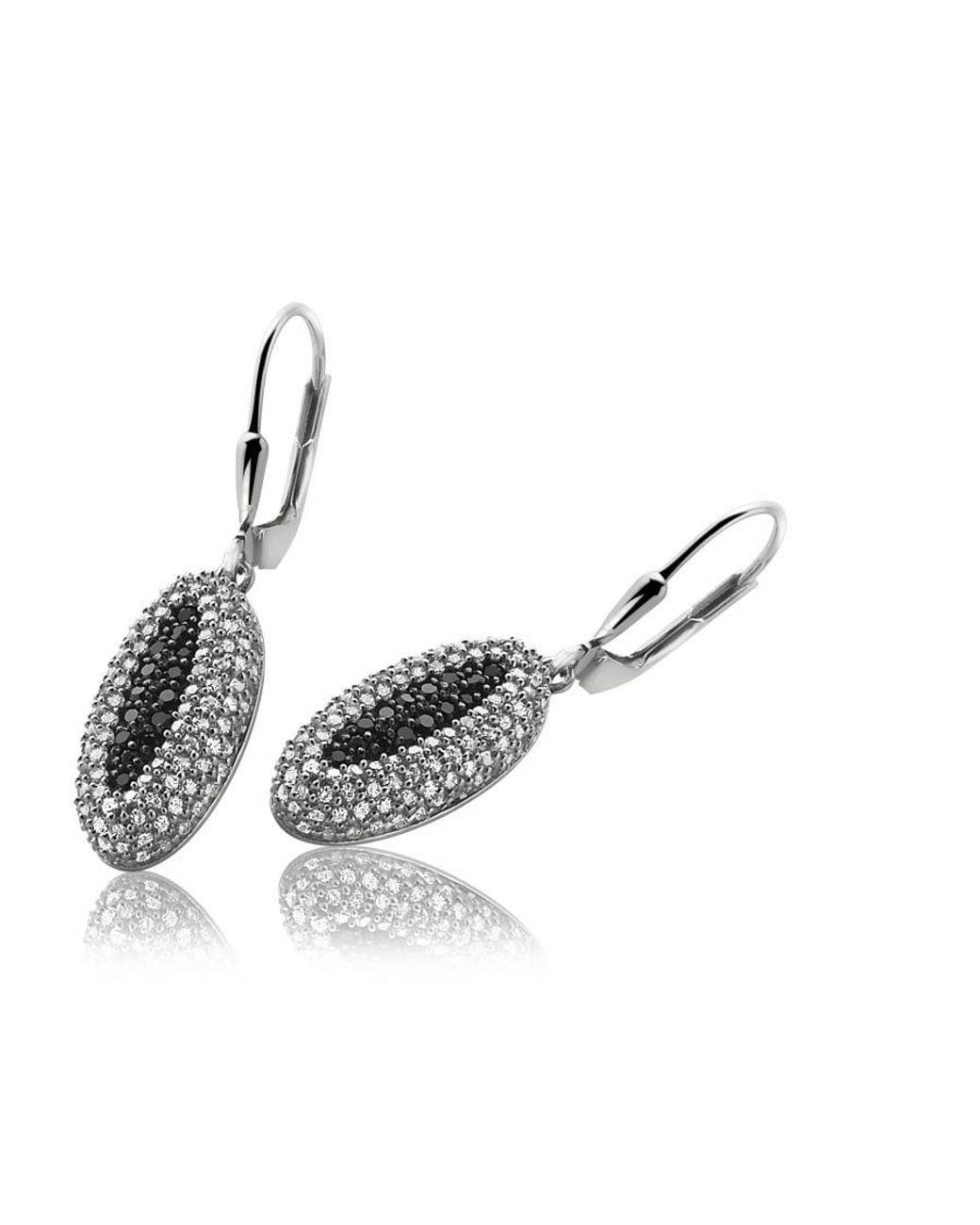 Orphelia Black 925 Sterling Set: Chain-Pendant + Earrings