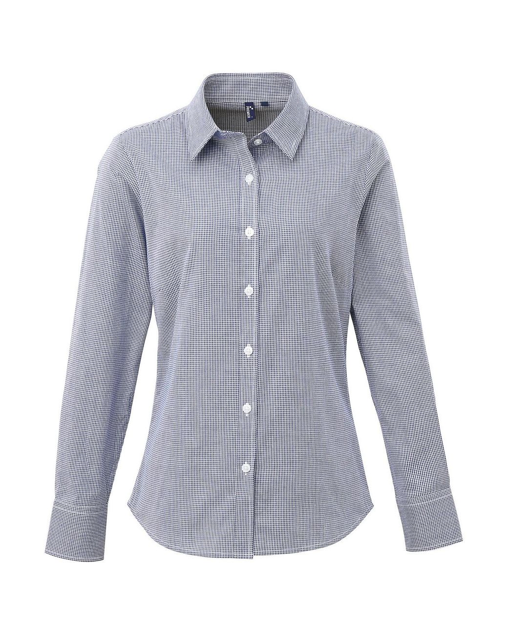 PREMIER Blue Ladies Gingham Long-Sleeved Shirt